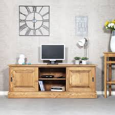Meuble Tv 2 Portes Coulissantes En Pin Massif Cire Miel Mobilier De Salon Meuble En Pin Decoration Meuble