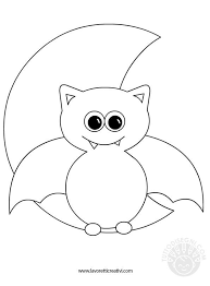 Mond Mit Fledermaus Zum Ausmalen Ausmalen Halloween Ausmalbilder Malvorlagen Halloween