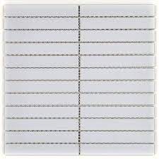 Ivy hill tile bethlehem leveled hexagon polished white 5.9 in. Glass Accent 1x6 Inch Straight Joint Mosaic In Classic Solid Feather White 12x12 Overstock 20772295