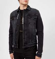 Versus Versace Men Denim Jacket Men Black Denim Jacket Denim Jacket