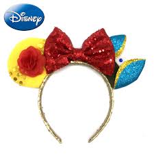 Disney Girls Headband 2019 Beauty And The Beast Minnie Mouse Ears Bow Hairbands Hair Accessories Women Party Princess Plush Toys Clothing Accessories For Plush Stuff Aliexpress