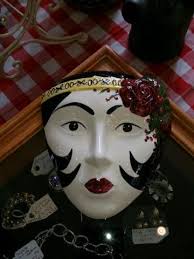 ART DECO LORNA BAILEY LADY FULL FACE MASK OLD ELLGREAVE POTTERY C CLIFF  STYLE !