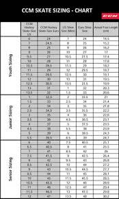Bauer Youth Hockey Skate Size Chart Best Picture Of Chart