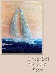 Sunset Sail Art Shattered By Cindy Manly Broken Glass Art Glass Art Techniques Glass Wall Art