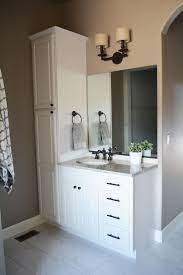 Easier to clean bathroom vanity and linen cabinet combo. Bathroom Vanity With Attached Linen Cabinet There Are Different Types Of Dressing Tabl Bathroom Vanity Designs Small Bathroom Vanities Small Bathroom Remodel