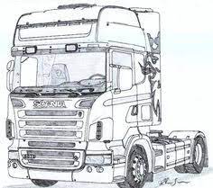 Vrachtwagen scania p tweedehands kipper. Kleurplaat Scania Kleurplaten