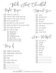 Photo Shoot Checklist Printables For Photographers Printable Photo Shoot Checklist Photo Checklist Photography Pricing Manual Photography