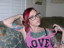 Nude Tattooed Metalhead Babe Models Nude And Spreads 115264