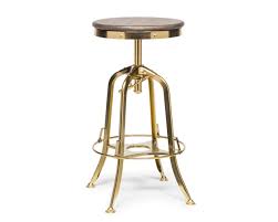 Bar stools designed to blend in with any environment, our bar stool serves the purpose of providing seating comfort along with a neat, simple design. Bar Stool Swivel Height Adjustable Retro Iron Kitchen Dining Oak Top Gold Finish