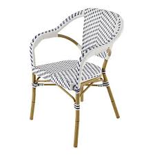 Fauteuil De Jardin En Resine Tressee Blanc Bleu Kafe Mobiliario Terraza Sillones Para Jardin Sillones