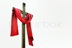 wooden cross with red cloth stock image colourbox wooden cross with red cloth stock