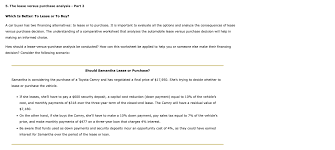 Hot promotions in worksheet on aliexpress: Solved 5 The Lease Versus Purchase Analysis Part 2 Whi Chegg Com