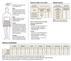 Carhartt Mens Outerwear Size Chart
