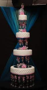 This Is Sooo Pretty Especially With The Tiers Being Separated Champagne Wedding Cakes Wedding Cake Stands Cake