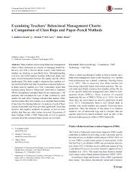 Pdf Examining Teachers Behavioral Management Charts A