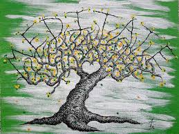 Hello My Love Trees Branch Out See Word On Top Into The Thing We Love See Heart In The Middle That Are Rooted In Our Lives Art Tree Drawing Canvas Art