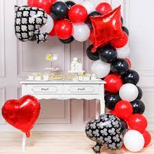 Set out a candy buffet and display vibrant gumballs, mini funnel cakes and colorfully spun cotton candy. Partywoo Casino Party Decorations 54 Pcs Red Balloons Black Balloons White Balloons Mylar Balloons For Las Vegas Party Decorations Casino Theme Party Supplies Casino Night Casino Birthday Party Amazon In Toys
