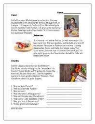 Das Essen Lesung Easy German Reading On Food Reading Comprehension Vocabulary Activities Easy