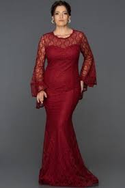 Bordo Uzun Kol Dantelli Buyuk Beden Abiye Abu031 Elbise Modelleri The Dress Elbiseler