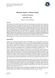 Sejarah awal pendidikan islam di m alaysia. Pdf Malaysian English A Distinct Variety Dk Faralinawati A Academia Edu