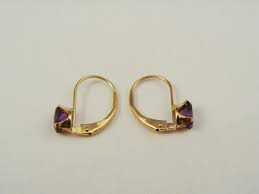 Vintage 14k Yellow GOLD 0.40CT AMETHYST EARRINGS by Clyde Duneier CID  Stunning