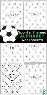 free printable sports themed find the letter worksheets for kids