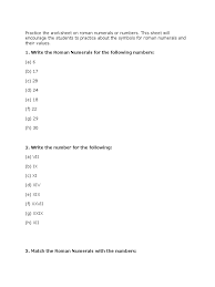 Learn how to write roman numbers this simple roman numerals converter can be used at any time to convert numbers to roman numerals. Roman Numerals Worksheet Grade 4