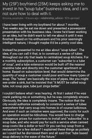 Check spelling or type a new query. Relationships Txt On Twitter My 25f Boyfriend 25m Keeps Asking Me To Invest In His Soup Tube Business Idea And I Am Not Sure How To Deal With It Https T Co 8ovt8m7r1f Https T Co 4ap0tzhaig