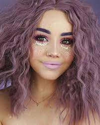 Purple Curly Short Synthetic Lace Front Wigs Wt013 Rave Makeup Rave Hair Festival Makeup