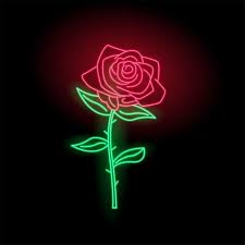 Black Background With Rose In Middle Glow Neon Rose Logo Glow Logo Neon Rose In 2020 Neon Wallpaper Wallpaper Iphone Neon Neon Signs