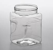 32 oz. Clear Square PET Jar - 30/Case
