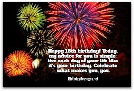 Birthday Wishes For 18 Year Old Pin On Feliz Cumple