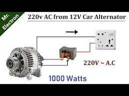 220v Ac From 12v 90 Amps Car Alternator 1000w Diy - Youtube Car Alternator Free Energy Generator Alternator