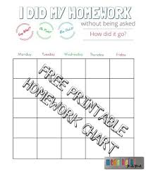 free homework reward chart