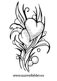 Ausmalbild Herzblumen Blumen Ausmalbilder Herz Tattoos Ausmalen