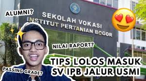 Memiliki pengetahuan, pemahaman, dan keterampilan dalam merancang, mengembangkan dan mengelola sumberdaya untuk kepentingan wisata dan ekowisata dengan tetap memperhatikan azas kelestarian sumberdaya dalam jangka panjang. Tips Lolos Seleksi Masuk Sekolah Vokasi Ipb Jalur Usmi Tanpa Test Youtube