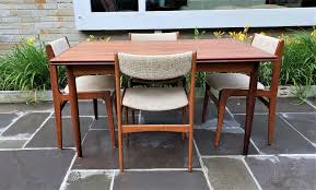 Mid Century Modern Danish Teak Dining Table And Chairs By D Scan Danish Dining Table Teak Dining Table Dining Table Chairs