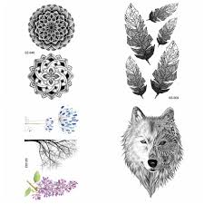 Einmal tattoos henna feder mandala temporary temporäre body sticker aufkleber de. Henna Blume Tattoos Aufkleber Realistische Gefalschte Schwarz Wolf Lavendel Feder Temporare Tattoos Fur Erwachsene Gunstig Im Onlineshop Von Joom Kaufen