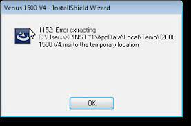 Programmatically extract contents of installshield setup.exe (installshield). Receive Error 1152 Error Extracting To The Temporary Location During Venus 1500 V4 Installation Bad Copy From Previous Install In Temporary Files