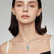 YAFEINI Religious Cross Pendant Necklace Sterling Silver Abalone Shell  Cross Pendant Gifts for Women Men Jewelry (A-Abalone Shell)