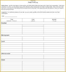 Explanatory Daily Food Log Chart Weekly Food Chart Printable