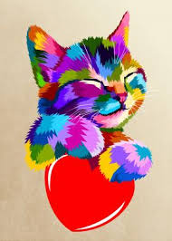 The Smiling Cat Poster Print By Peri Priatna Displate In 2020 Pop Art Cat Pop Art Animals Cat Painting