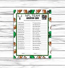 Super Bowl Game Nfl Team Quiz Football Party Game Super Etsy Football Party Games Superbowl Game Superbowl Party