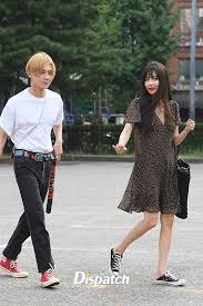 The pair went public with their relationship in 2018 and left their former agency . Yes We Are Dating Hyuna E Dawn On The Way To Music Bank Rehearsal Korea Dispatch