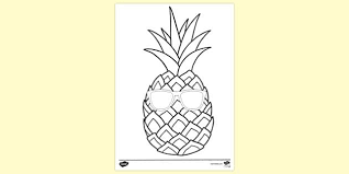 Pete the cat is a cute character and he makes learning quite fun. Pineapple With Sunglasses Colouring Colouring Sheets