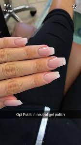 Embedded flower acrylic nails spring design. Opi Gel Simple Acrylic Nails Fake Nails Short Nails Summer
