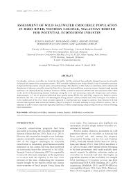 Visit sarawak cultural village and see the traditional homes of the peoples of sarawak. Pdf Assessment Of Wild Saltwater Crocodile Population In Bako River Western Sarawak Malaysian Borneo For Potential Ecotourism Industry