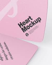 Download Two Textured Heart Shaped Cards Mockup In Stationery Mockups On Yellow Images Object Mockups