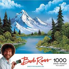 Www.teelocity.com find a happy little bob ross puzzle here: Buy Bob Ross Puzzle Mountain Reflections 1000 Piece Jigsaw Online At Low Prices In India Amazon In