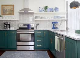 The 2019 Best Dark Greens For Kitchen Cabinets The Decorologist Teal Kitchen Cabinets New Kitchen Cabinets Green Cabinets